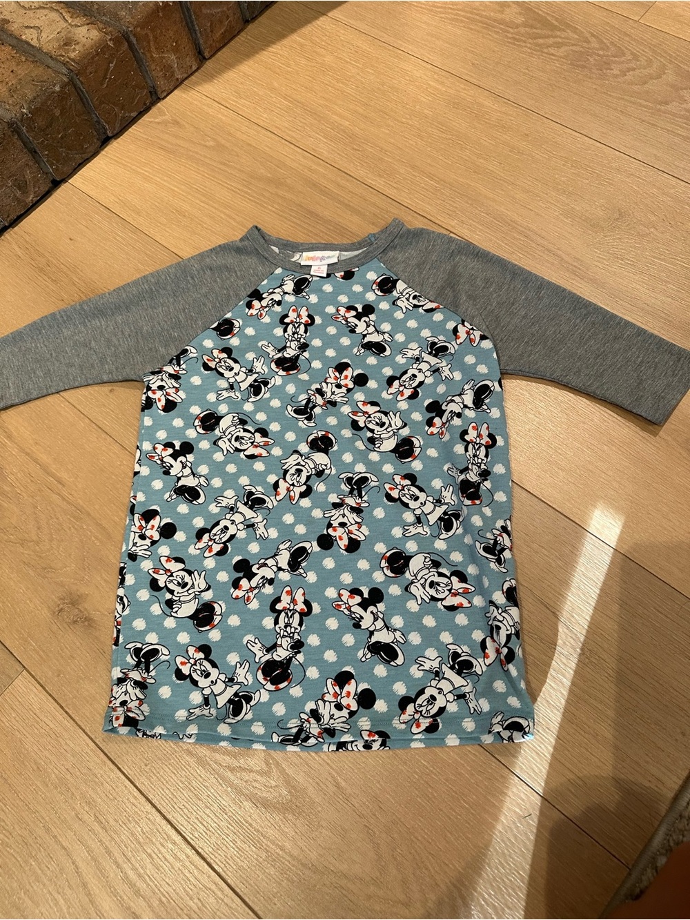 Girls Minnie Mouse LuLaRoe Sloan Tee - Blue & Gray
